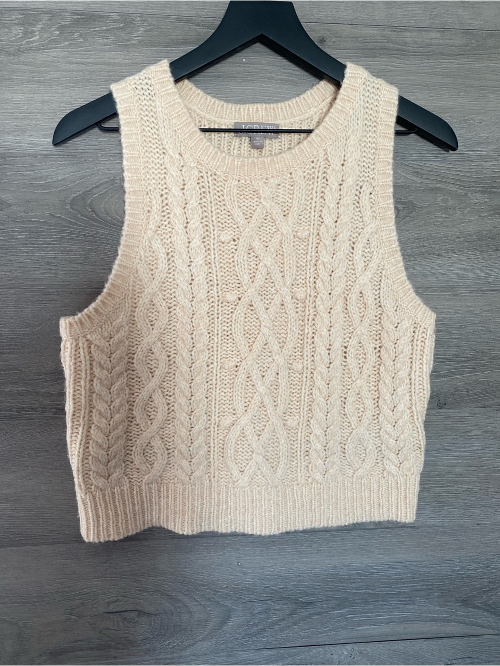 J. Crew Cropped Cable Knit Sweater Shell